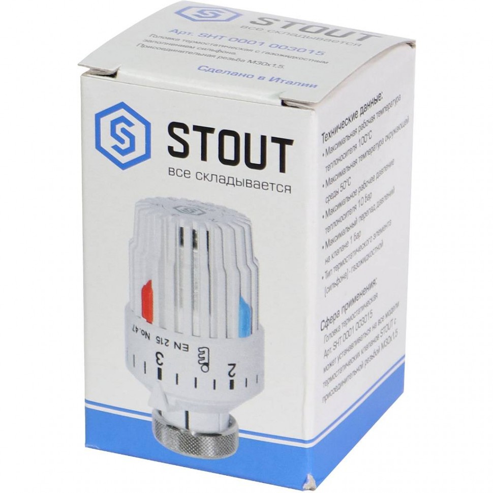 SHT-0001-003015 Stout головка термостатическая, газовая m30x1,5