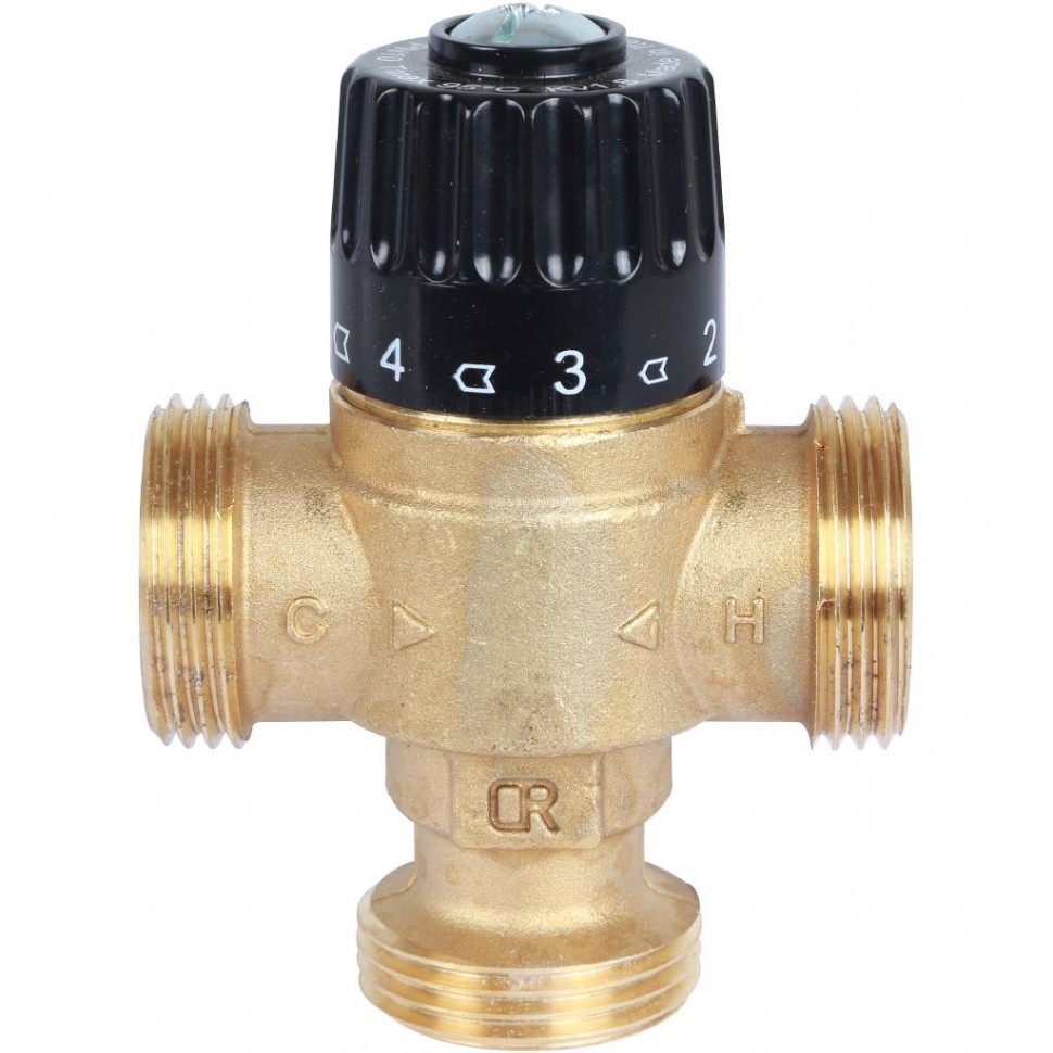 Термостатический смесительный клапан для систем отопления и ГВС 1" НР 30-65°С KV 1,8 STOUT