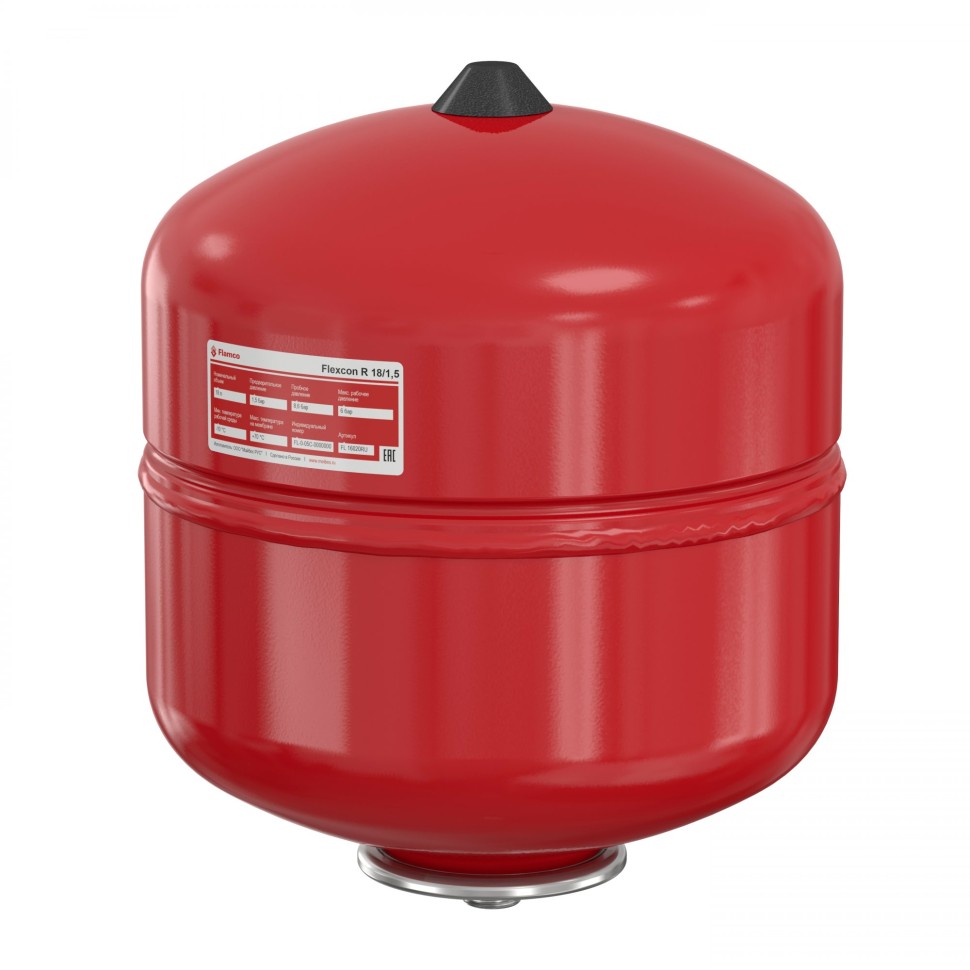 Расширительный бак для отопления 25 л красный Flamco Flexcon R 25, 1,5 - 6 бар