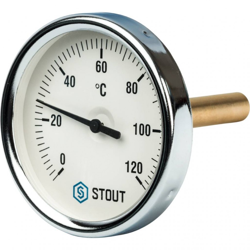 Термометр Stout корпус 80 мм/гильза 75 мм 0...120°C