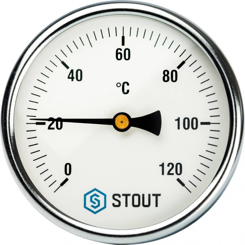 Термометр Stout корпус 100 мм/гильза 75 мм 0...120°C